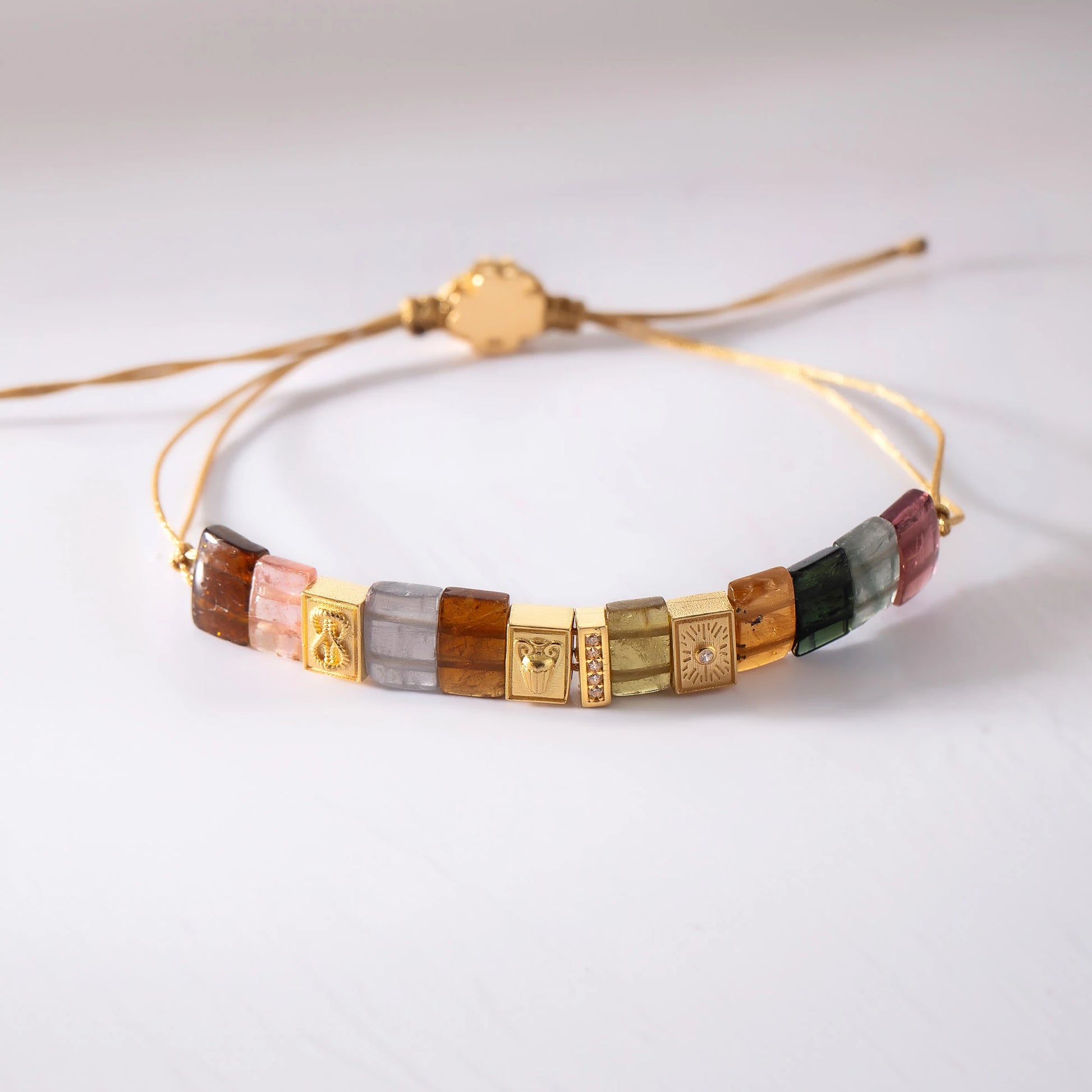 Tourmaline Dreams Bracelet – Gold-Plated Silver with Multicolor Tourmaline Bracelets LUNARITY GARAGE