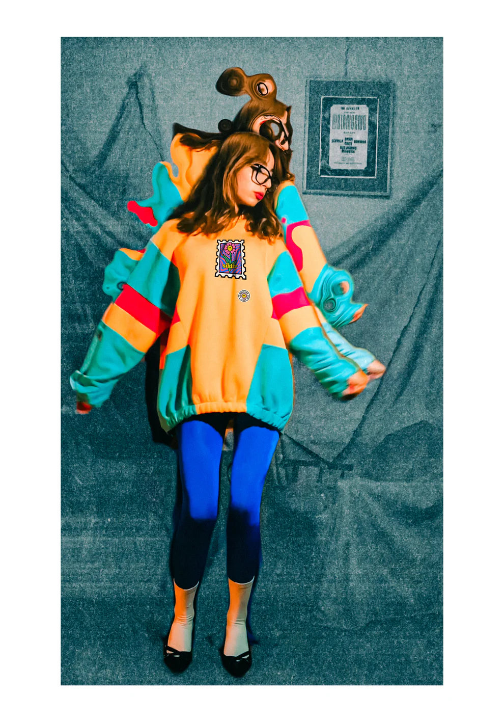 Oversize Tri-Color Aesthetic Hooded Sweater Hoodie LUNARITY GARAGE XS  