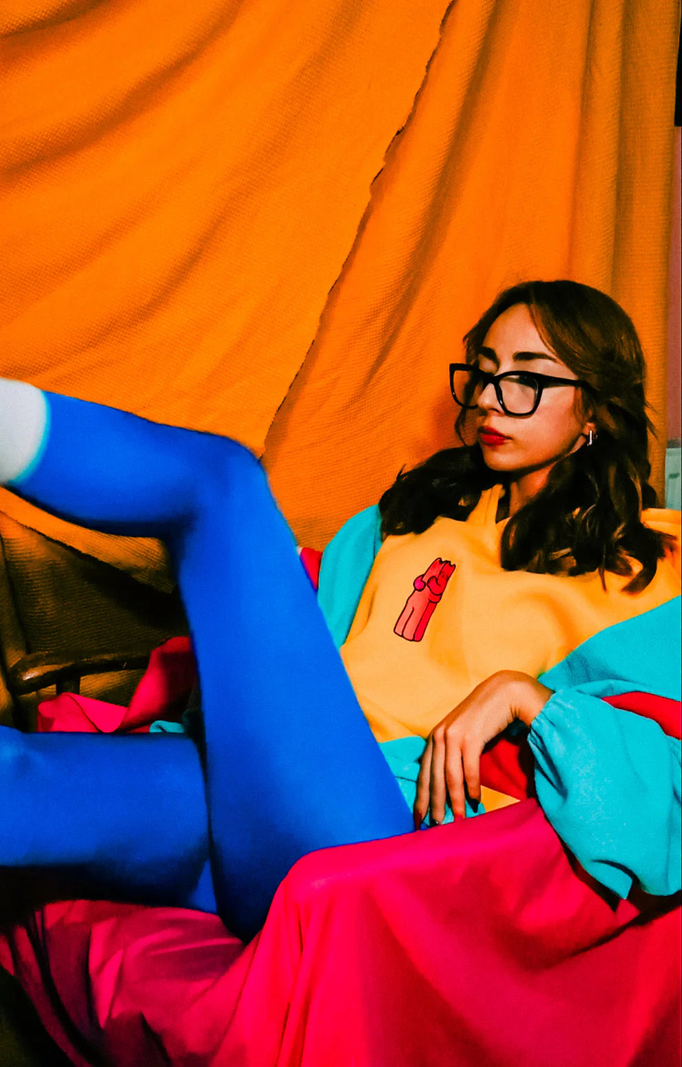 Let's Hug Colorful Oversized Hooded Sweatshirt Hoodie LUNARITY GARAGE