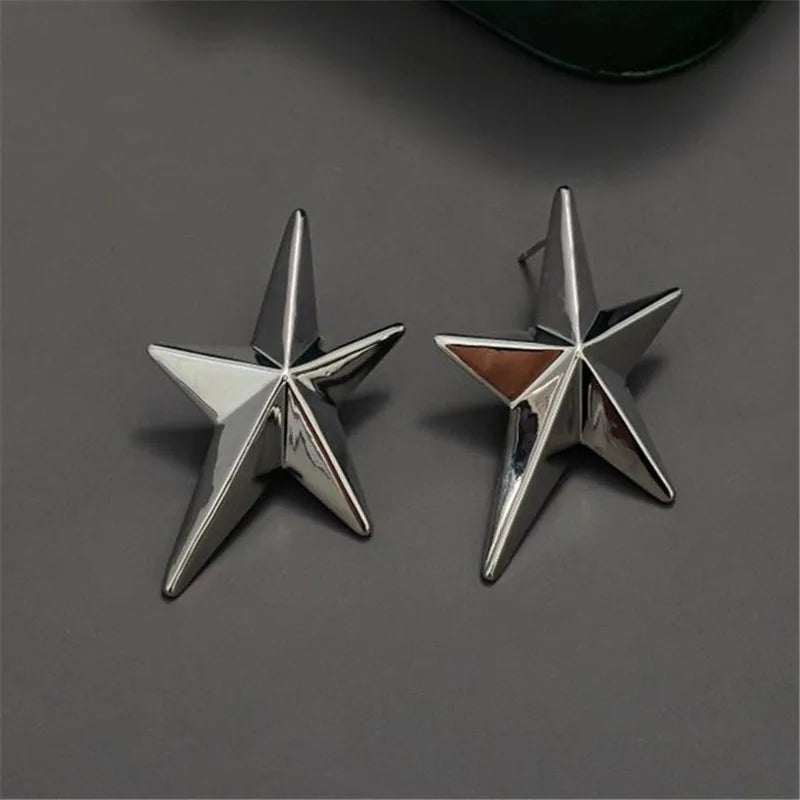 Simple Geometric Five-Pointed Star Metal Earrings Earrings Lunarity Garage   