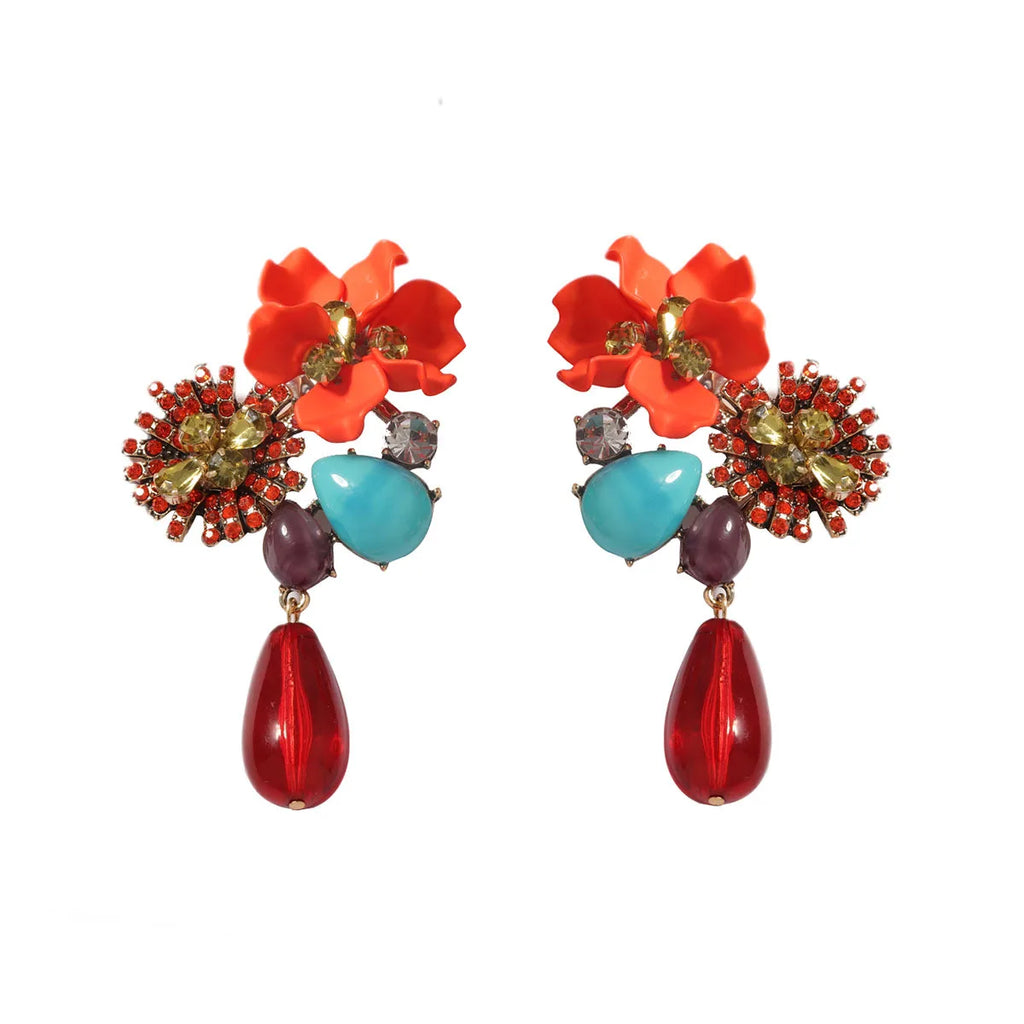 Exaggerated Resin Flower Drop Earrings Earrings Lunarity Garage   