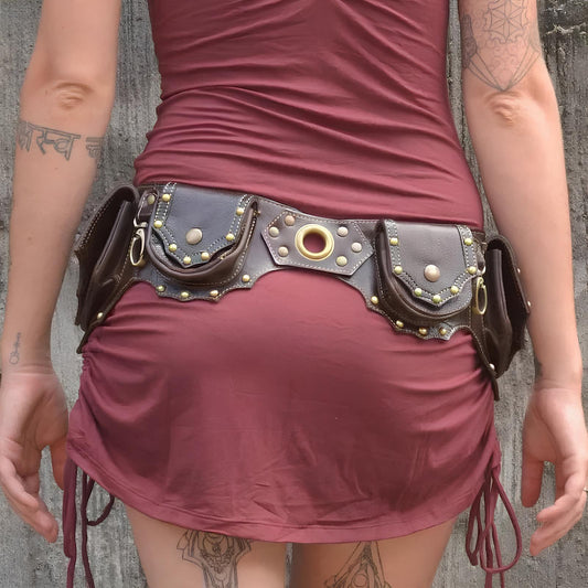 Medieval Steampunk PU Leather Utility Belt Belt Lunarity Garage   