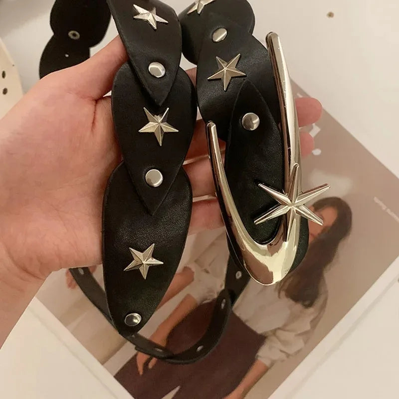 2000s Y2K Pentagram Studded Belt Belt Lunarity Garage   