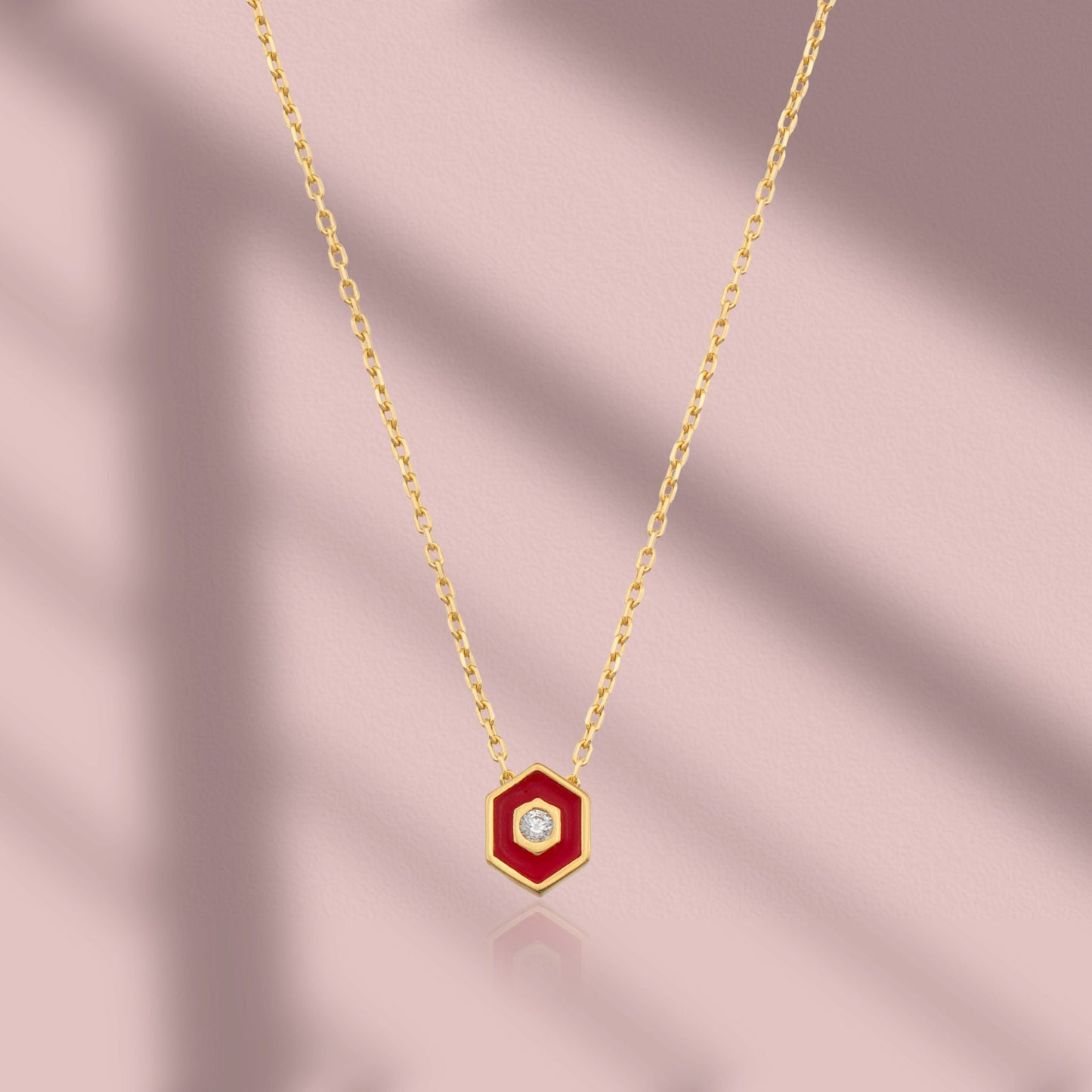 Minimalist Vivid Neclace necklaces LUNARITY GARAGE Red  