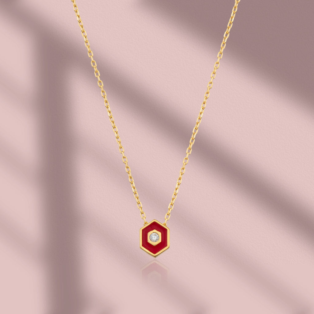 Minimalist Vivid Neclace necklaces LUNARITY GARAGE Red  
