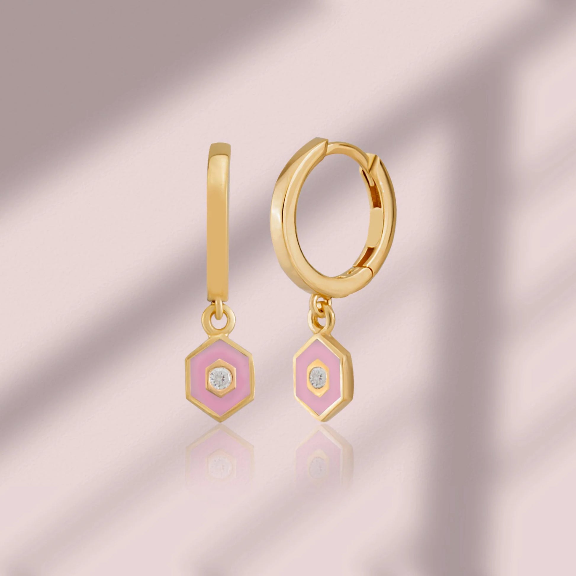Minimalist Vivid Hoop Earrings earrings LUNARITY GARAGE Pink  