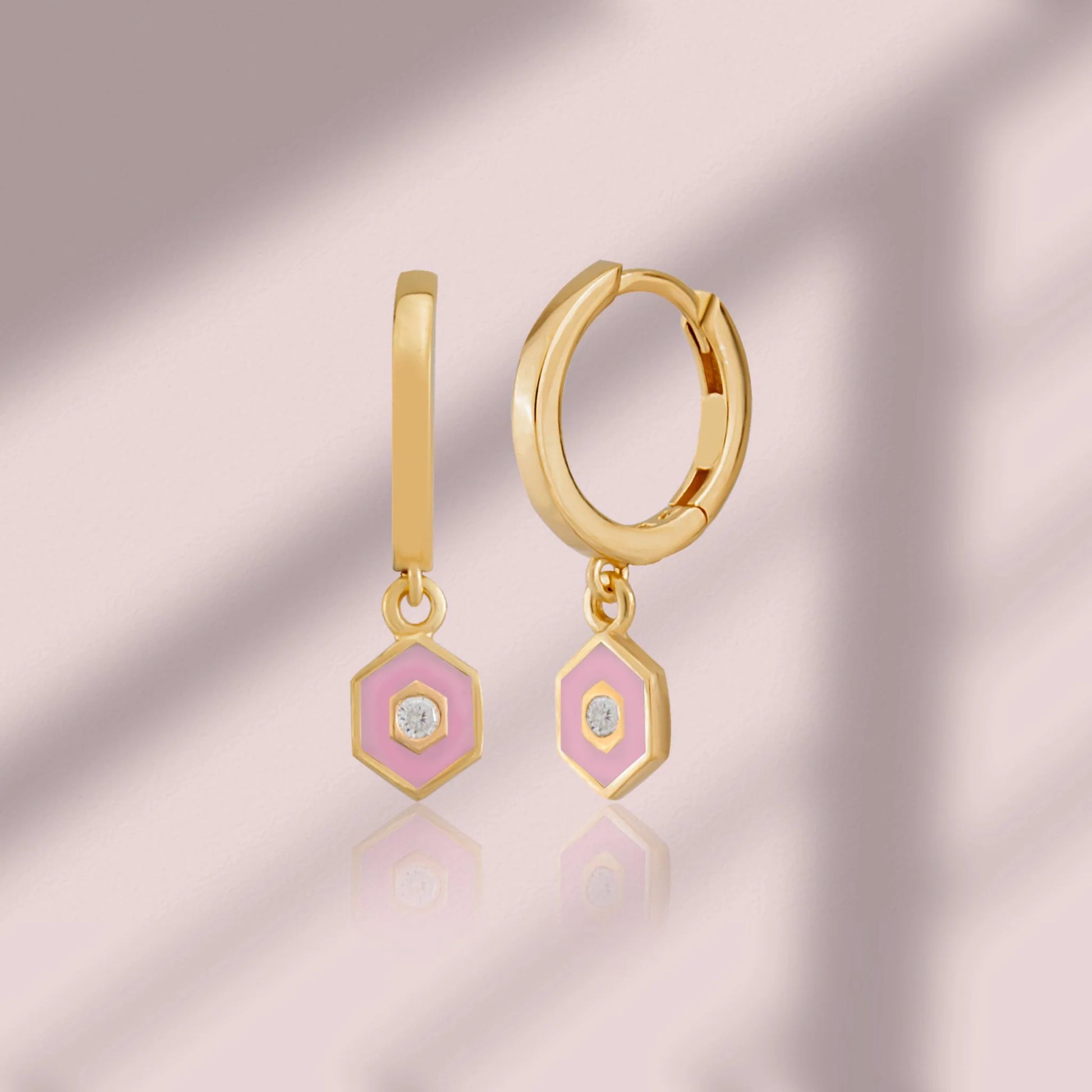 Minimalist Vivid Hoop Earrings earrings LUNARITY GARAGE Pink