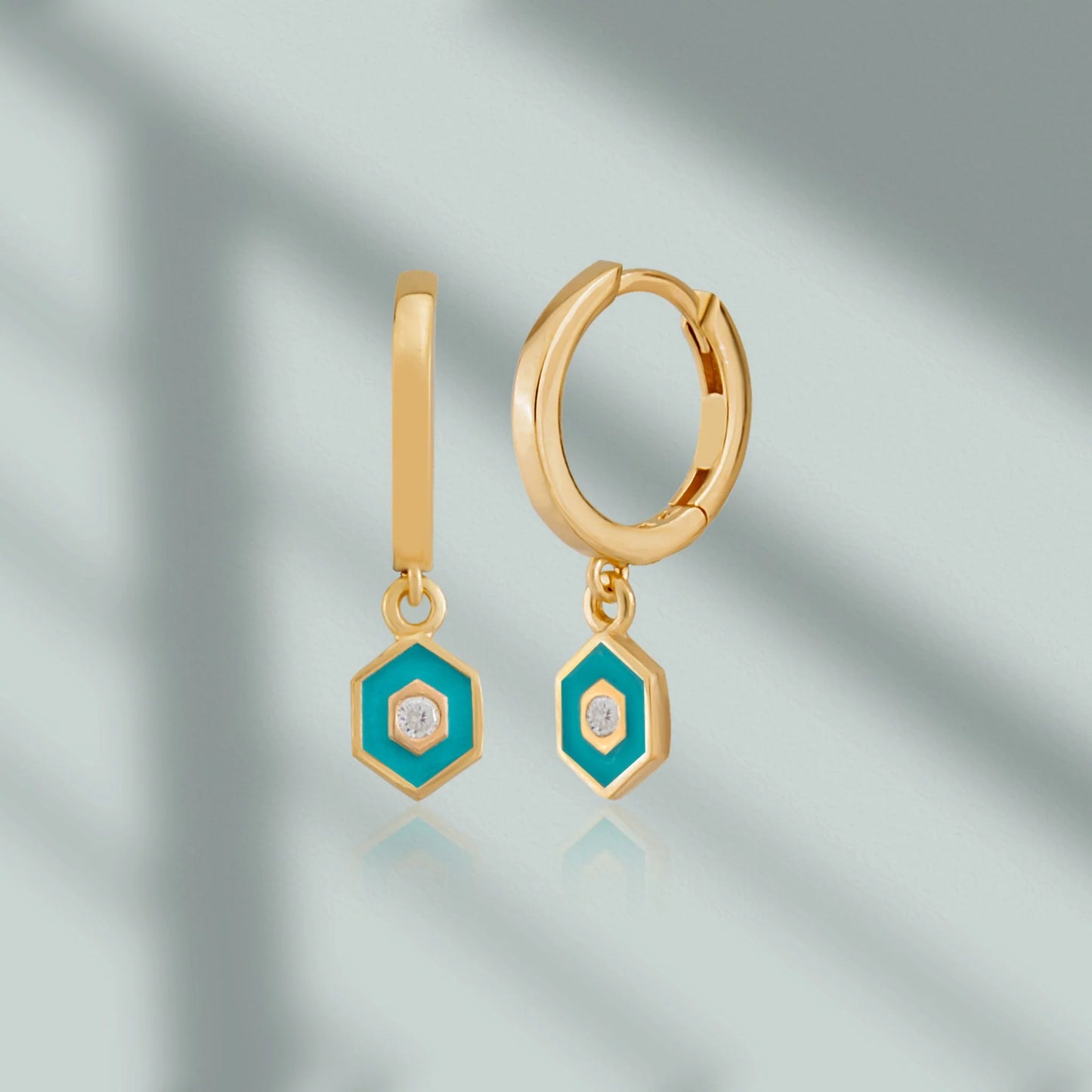 Minimalist Vivid Hoop Earrings earrings LUNARITY GARAGE Turquoise  