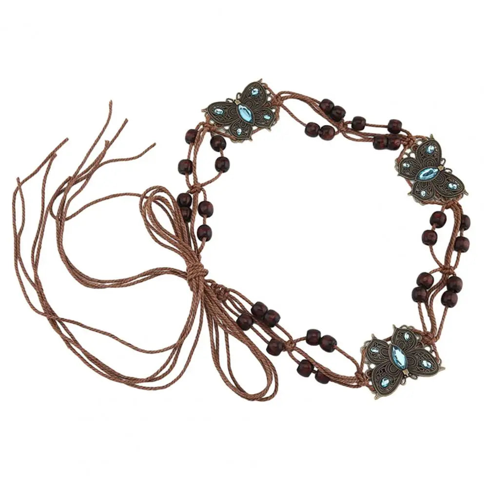 Ethnic Style Belt Women Belt Vintage Bohemian Beads Belt Lunarity Garage Blue