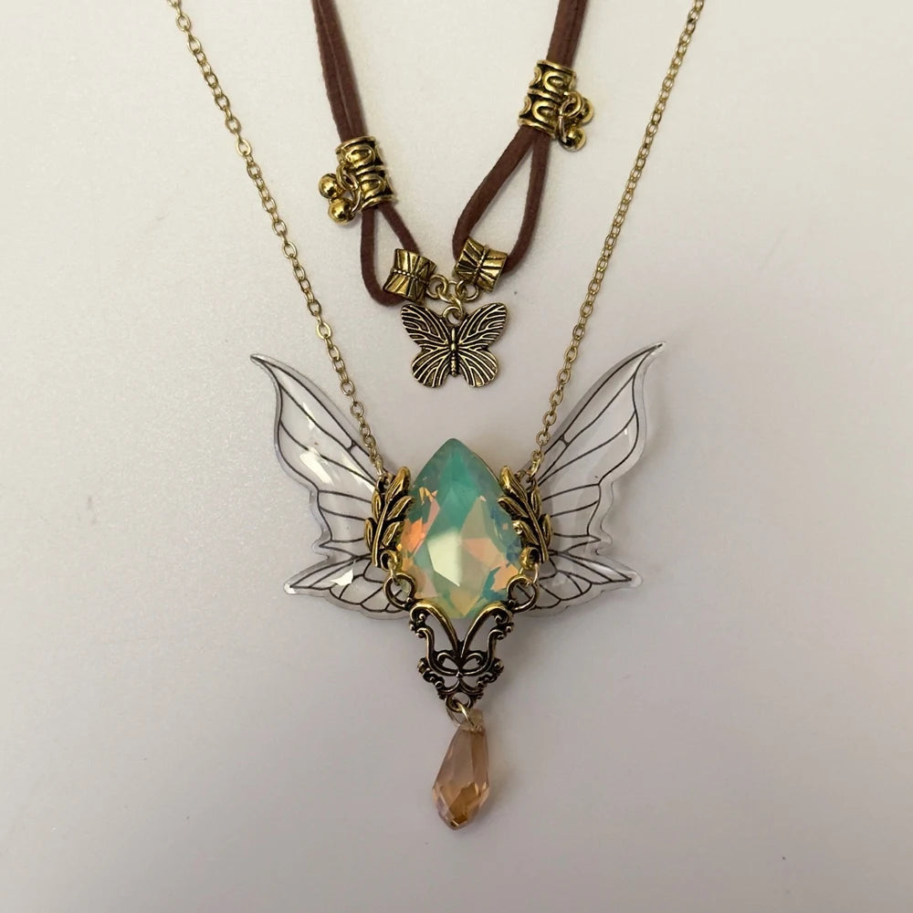 Vintage Brown Butterfly Choker Necklace - Women's Fashion Collarbone Chain Pendant Necklace Lunarity Garage Butterfly Necklace