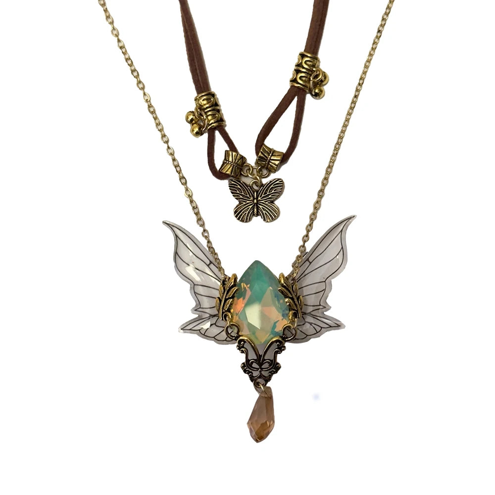 Vintage Brown Butterfly Choker Necklace - Women's Fashion Collarbone Chain Pendant Necklace Lunarity Garage