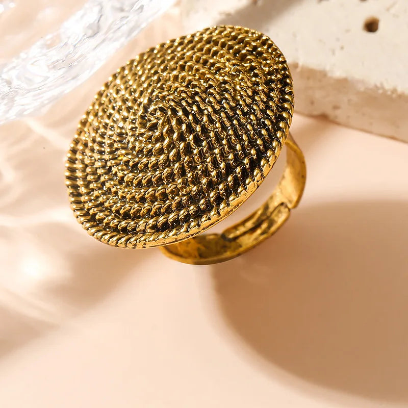 Vintage Gold Round Spiral Open Ring Ring Lunarity Garage   