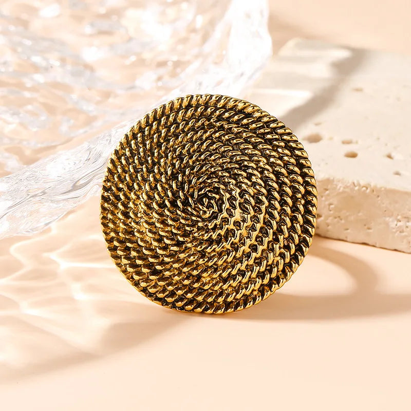 Vintage Gold Round Spiral Open Ring Ring Lunarity Garage   