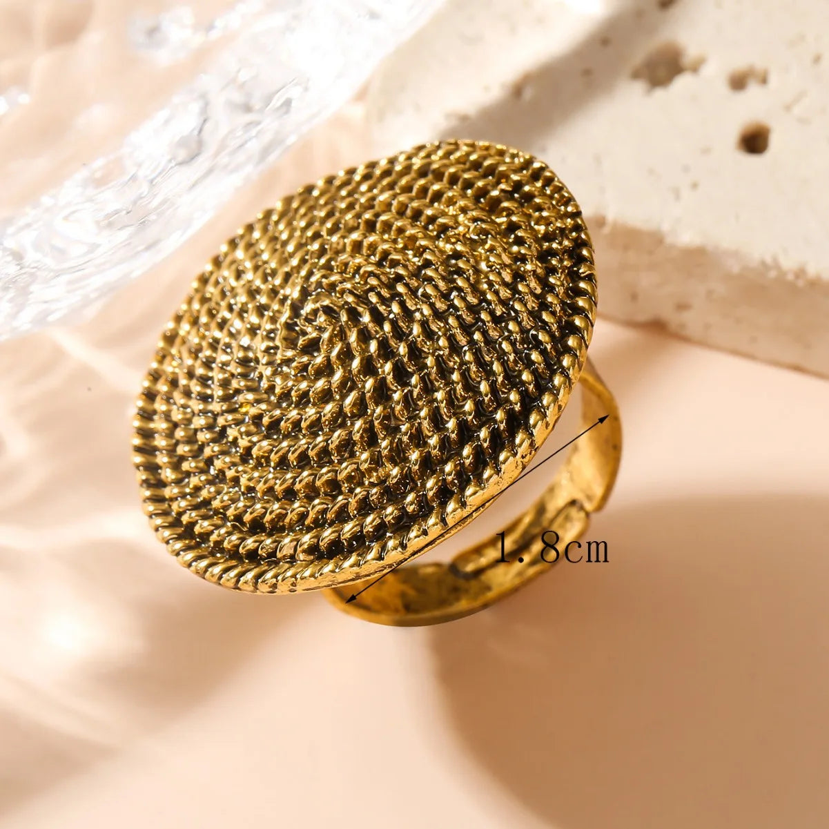 Vintage Gold Round Spiral Open Ring Ring Lunarity Garage