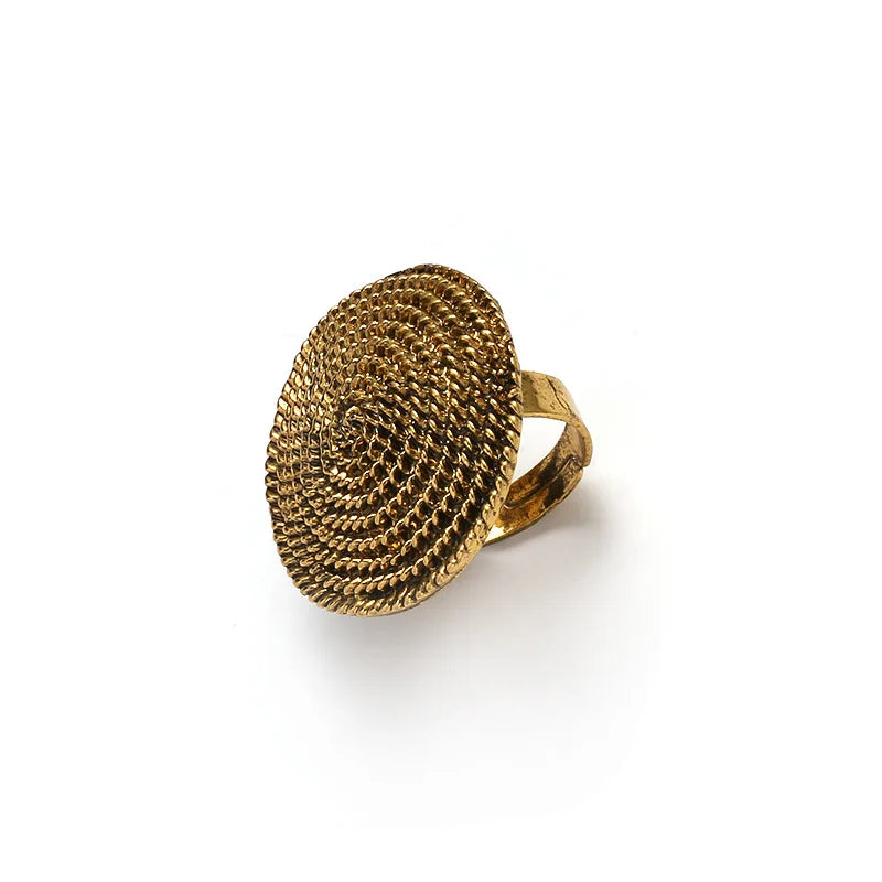 Vintage Gold Round Spiral Open Ring Ring Lunarity Garage   