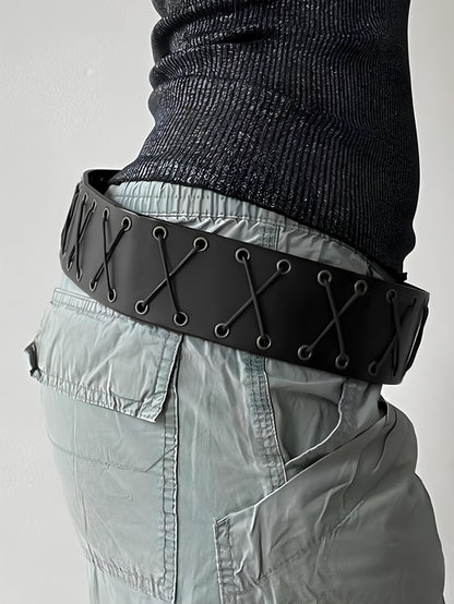 Vintage Bandage Tassel PU Belt – Y2K Hollow Out Decorative Waistband belt LUNARITY GARAGE   