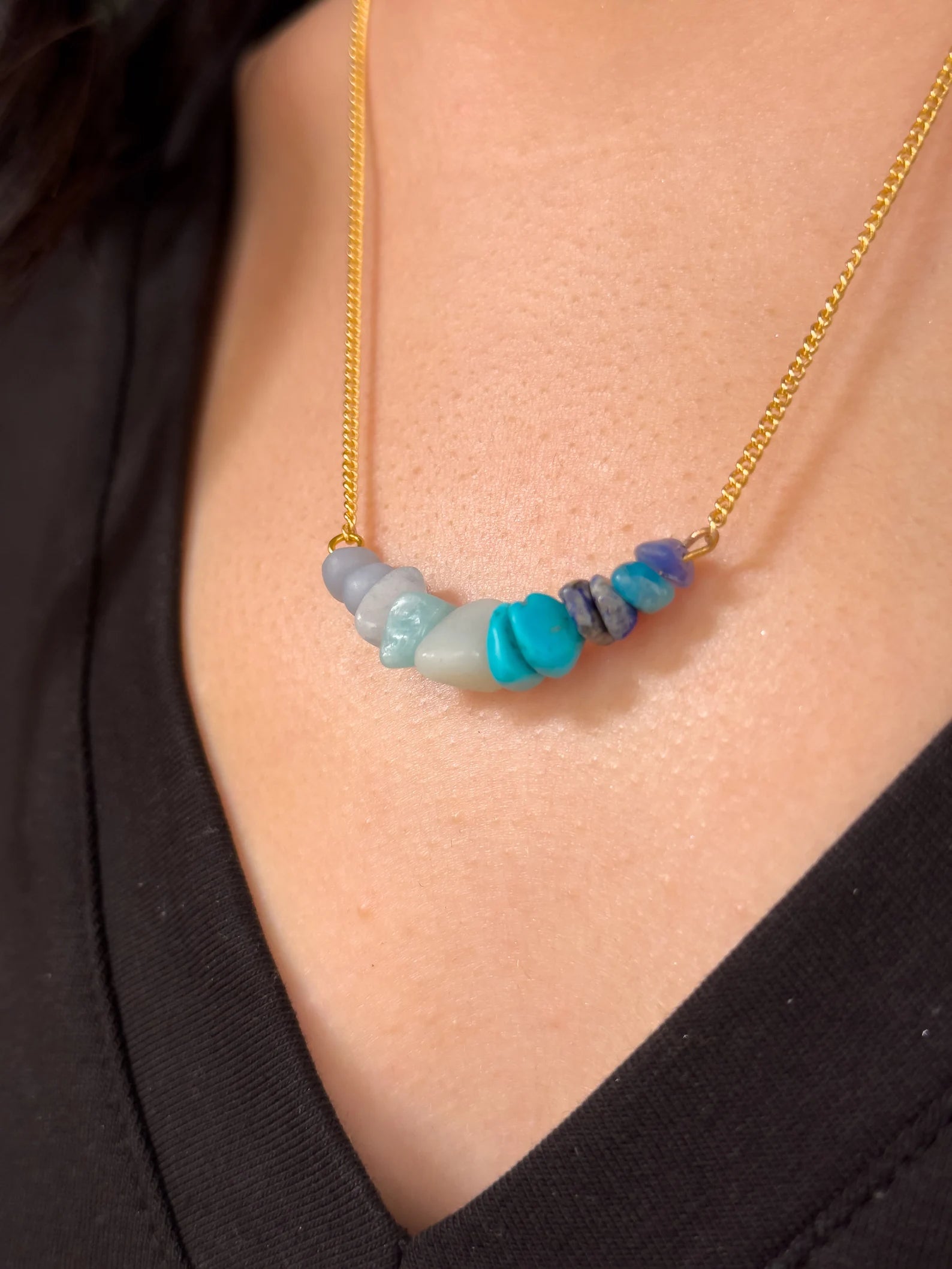Throat Chakra Gemstone Necklace necklaces LUNARITY GARAGE