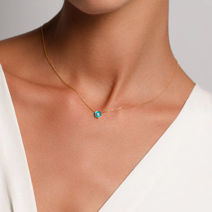 Minimalist Vivid Neclace necklaces LUNARITY GARAGE Turquoise  