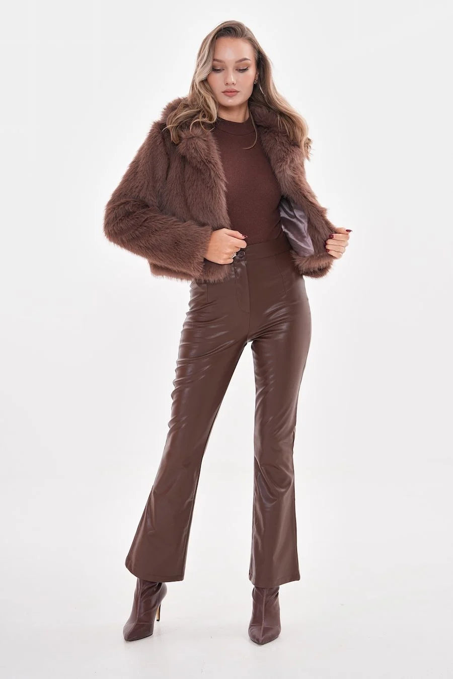 Mink Faux Fur Crop Jacket - Soft & Stylish Winter Coat faux fur coat LUNARITY GARAGE