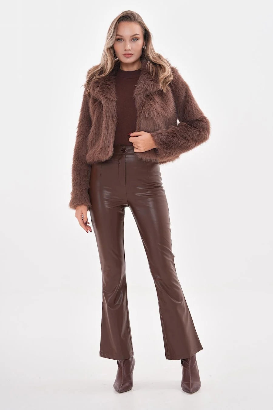 Mink Faux Fur Crop Jacket - Soft & Stylish Winter Coat faux fur coat LUNARITY GARAGE