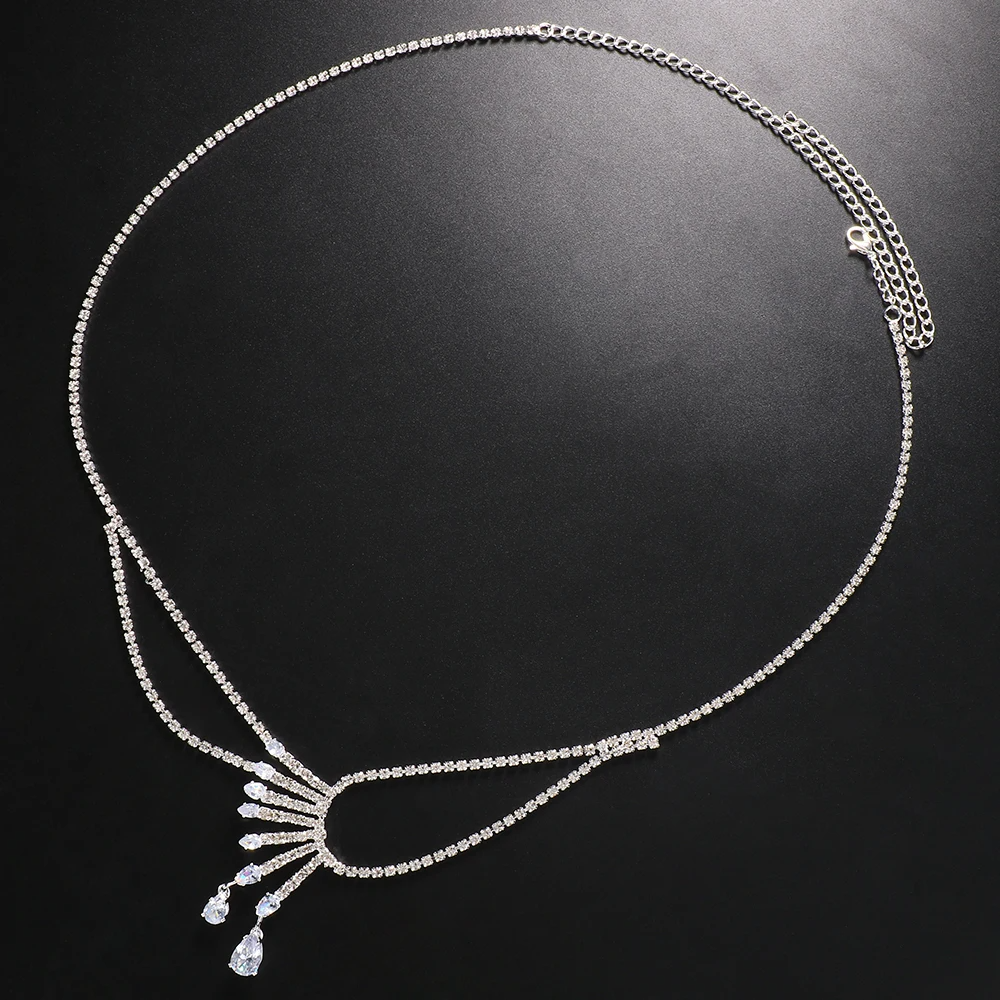 Water Drop Crystal Shoulder Chain Bra Strap Body Jewelry LUNARITY GARAGE