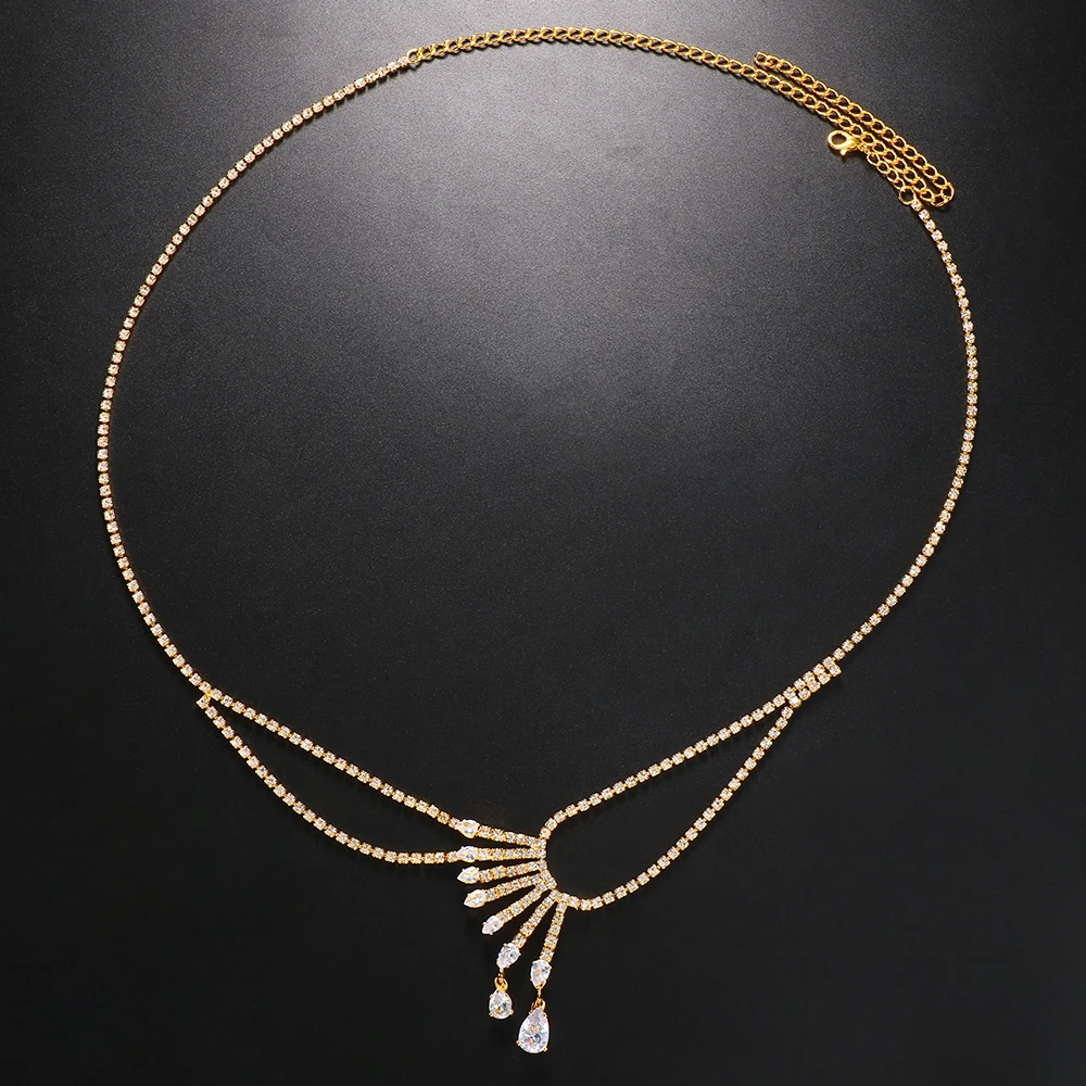 Water Drop Crystal Shoulder Chain Bra Strap Body Jewelry LUNARITY GARAGE