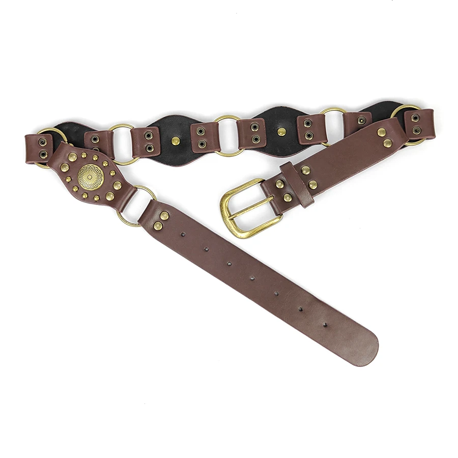 Western Cowboy Style Metal Buckle PU Leather Belt belt LUNARITY GARAGE   