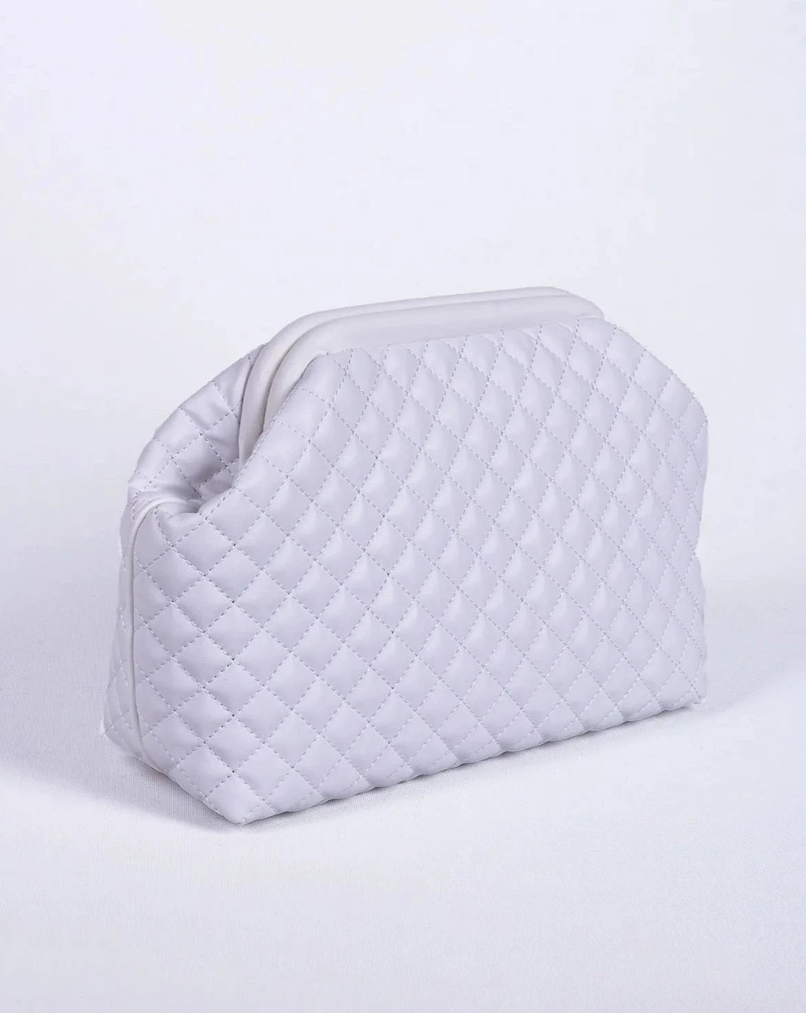 Chic White Quilted Clutch Handbag clutch LUNARITY GARAGE   