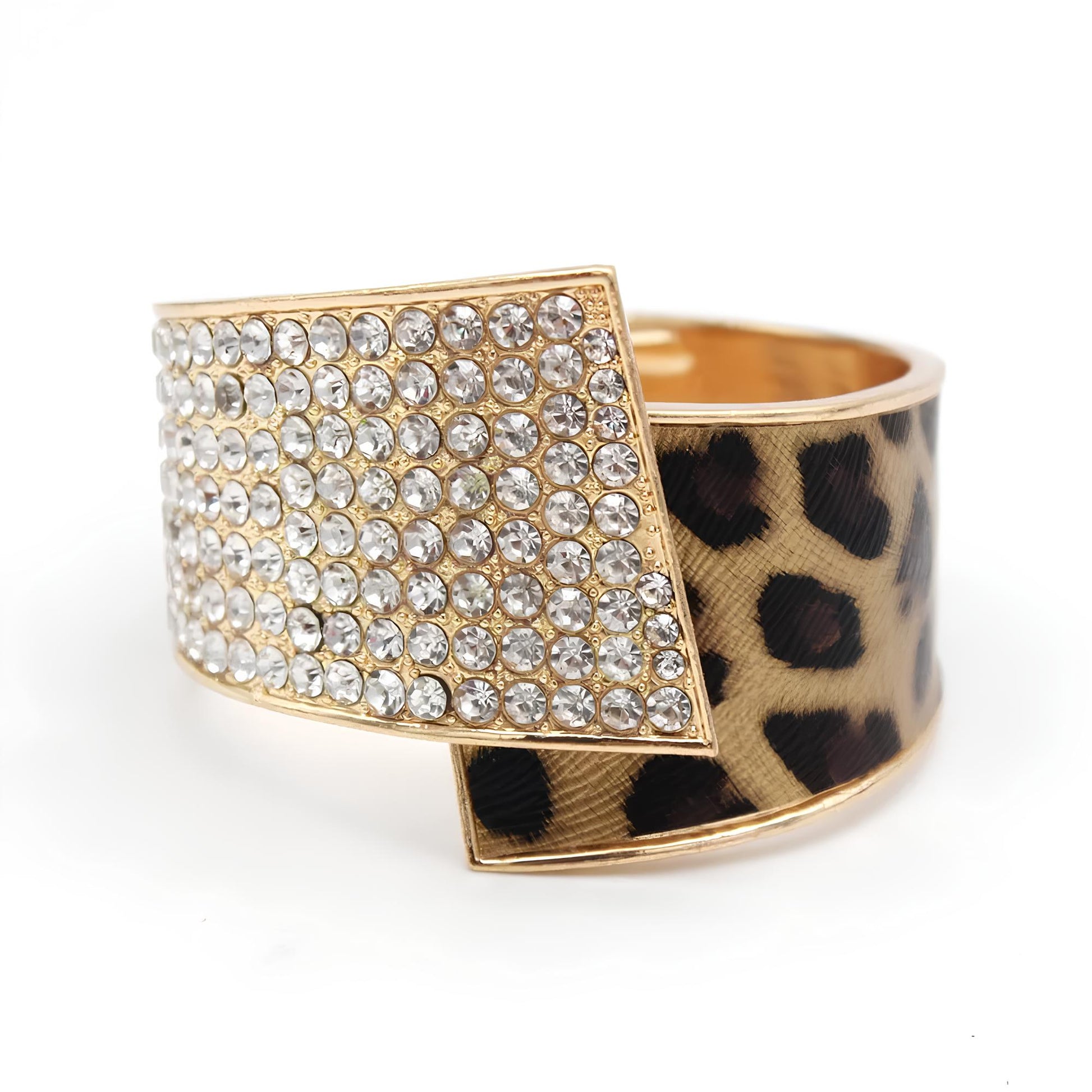 Fashion Geometric Crystal Cuff Bracelet Bracelets Lunarity Garage Leopard