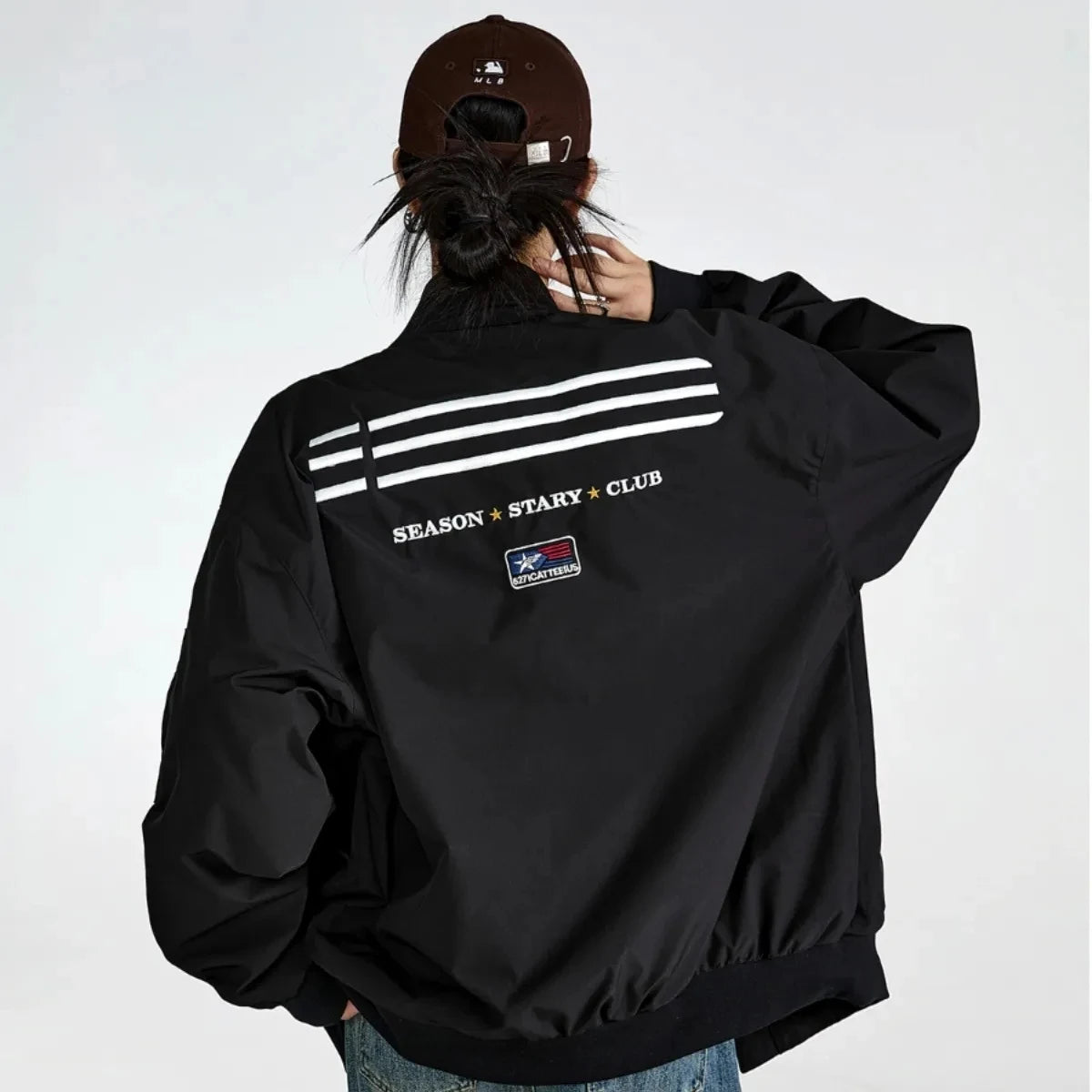 Vintage Y2K Bomber Jacket - Women’s American Military Baseball Jacket Jackets Lunarity Garage