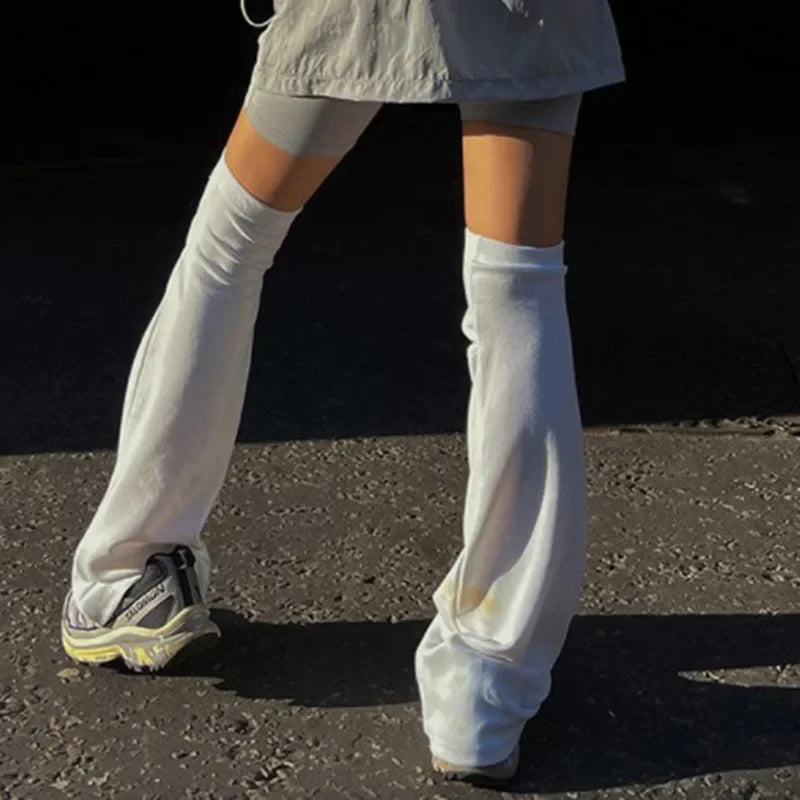 Harajuku Style White Hollow Leg Warmers Leg Warmers Lunarity Garage