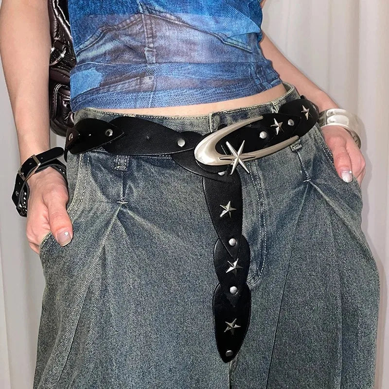 2000s Y2K Pentagram Studded Belt Belt Lunarity Garage   