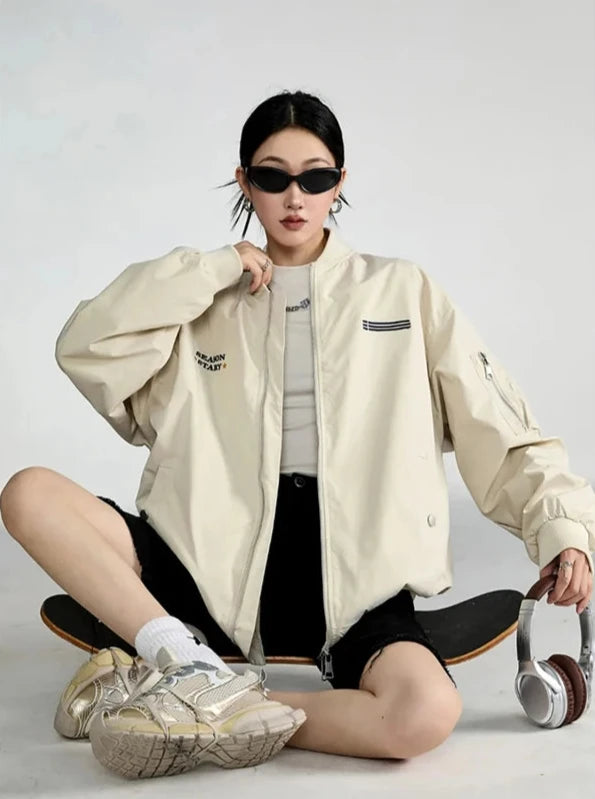 Vintage Y2K Bomber Jacket - Women’s American Military Baseball Jacket Jackets Lunarity Garage