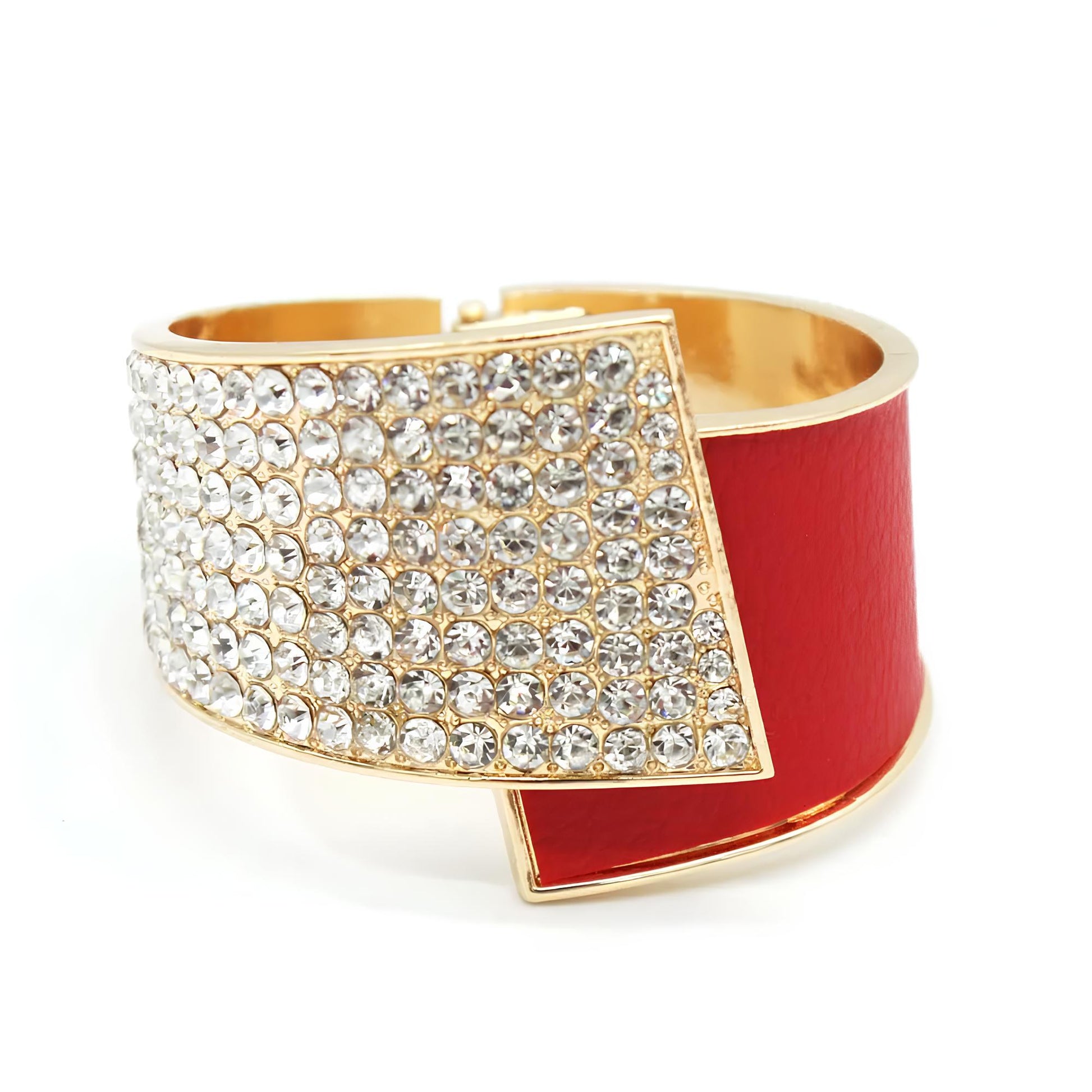 Fashion Geometric Crystal Cuff Bracelet Bracelets Lunarity Garage Red