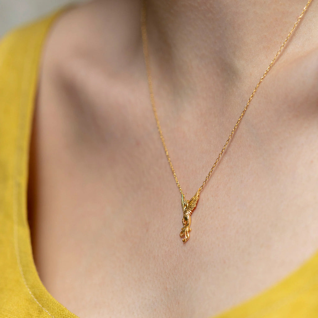 Emerald Phoenix Necklace necklaces LUNARITY GARAGE   