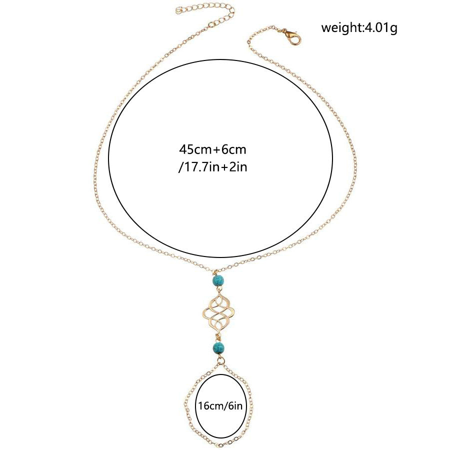 Vintage Water Drop Ethnic Hollow Stone Anklet anklet LUNARITY GARAGE   