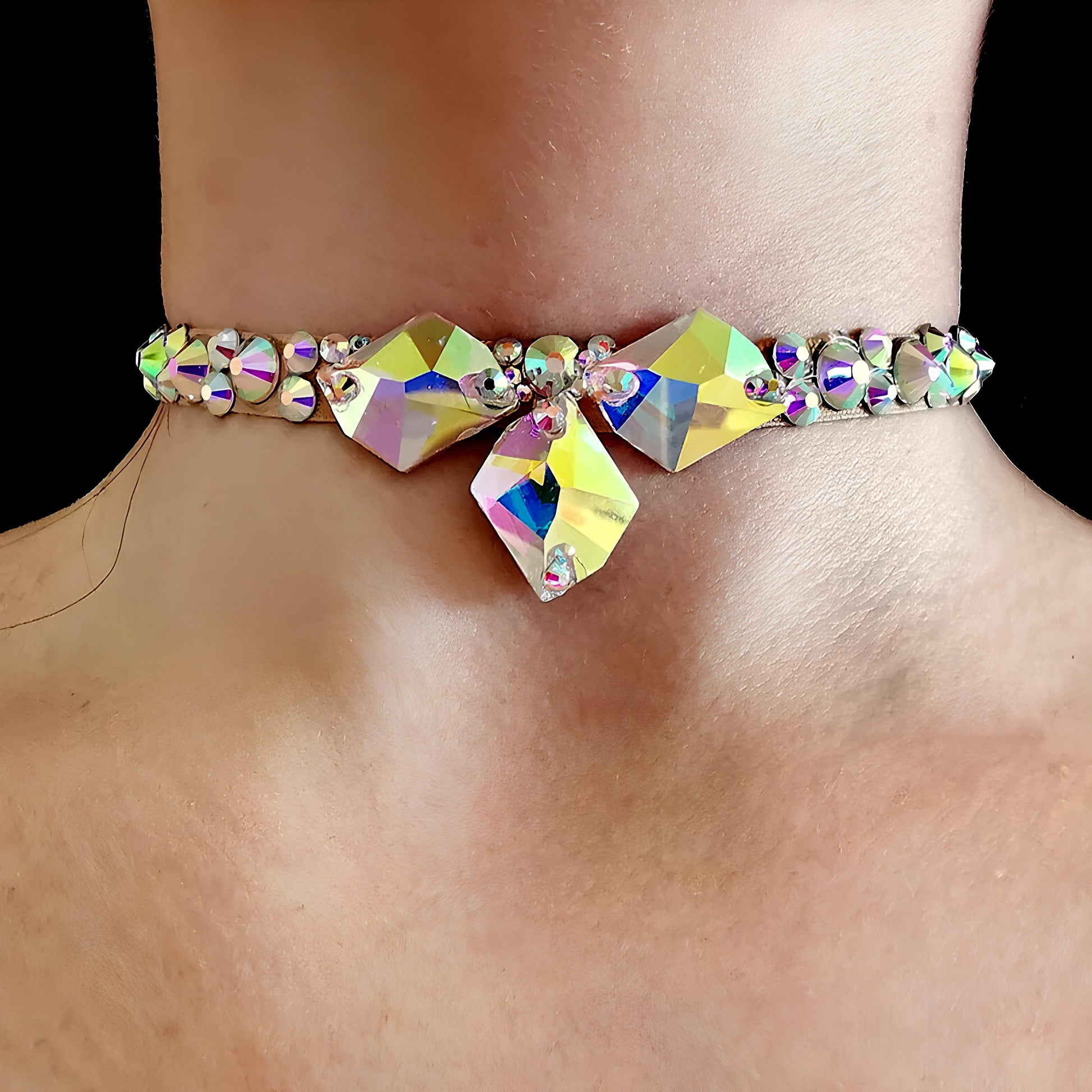 Ballroom Dance Crystal Choker Necklace Necklace Lunarity Garage Type 1 Silver
