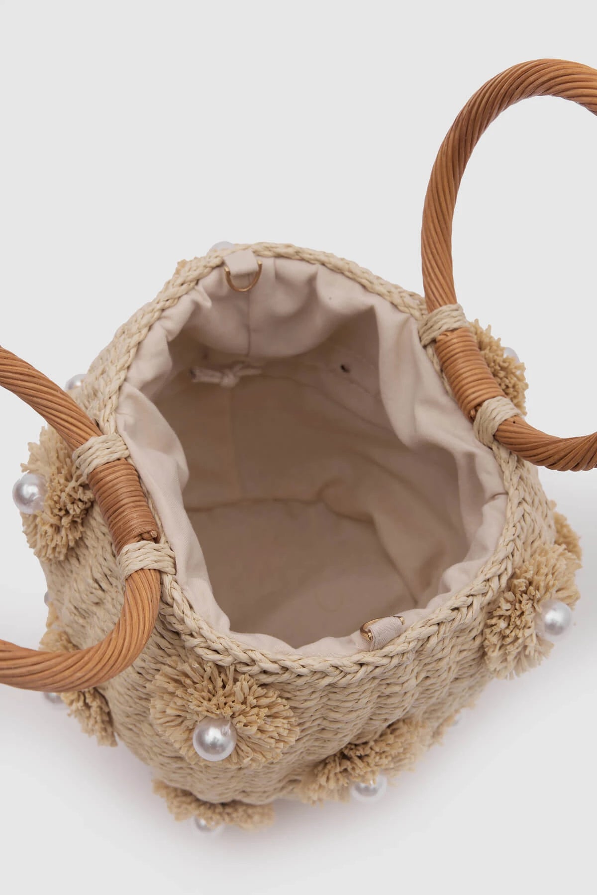 Wooden Handle Basket Straw Bag straw bags LUNARITY GARAGE   