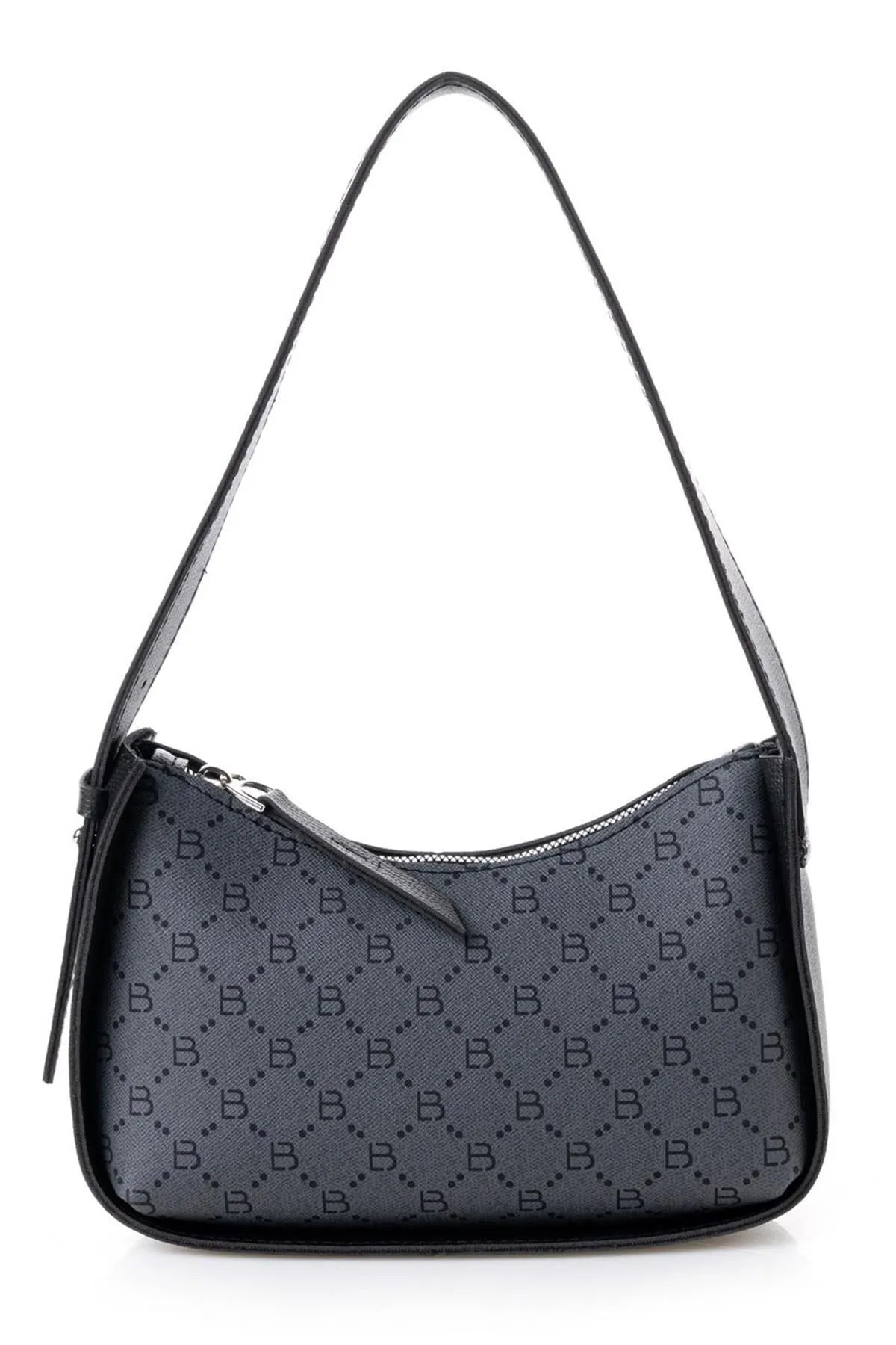 Classic Patterned Baguette Women's Hand and Shoulder Bag baguette bags LUNARITY GARAGE Black