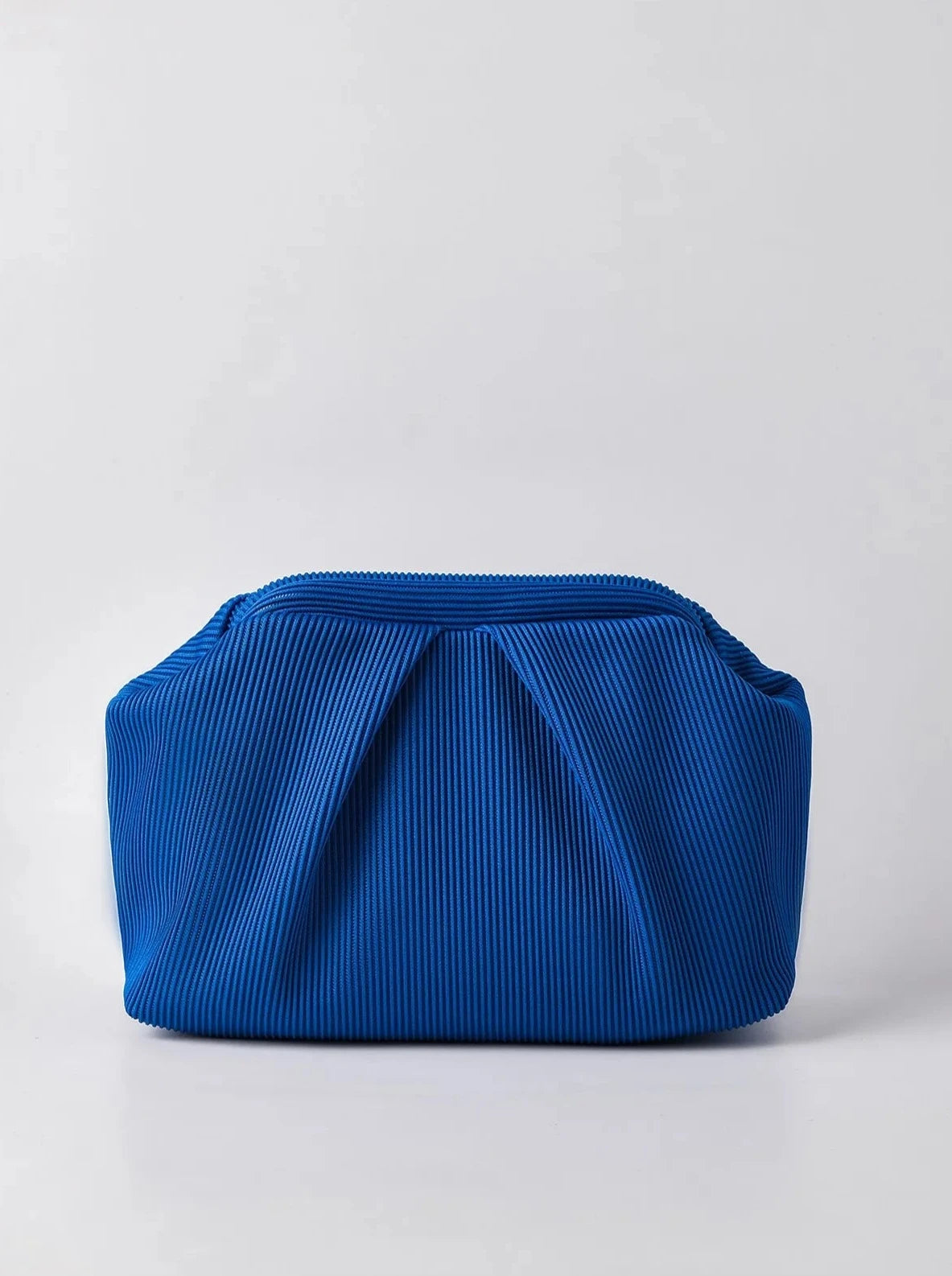 Elegant Cream Pleated Clutch Handbag clutch LUNARITY GARAGE Blue  