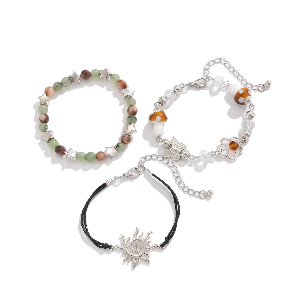 Boho Flower Bead Charm Bangles bracelets LUNARITY GARAGE