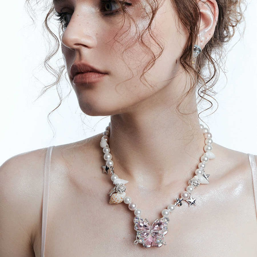 Teenage Butterfly Star Charm Niche Design Necklace necklaces LUNARITY GARAGE