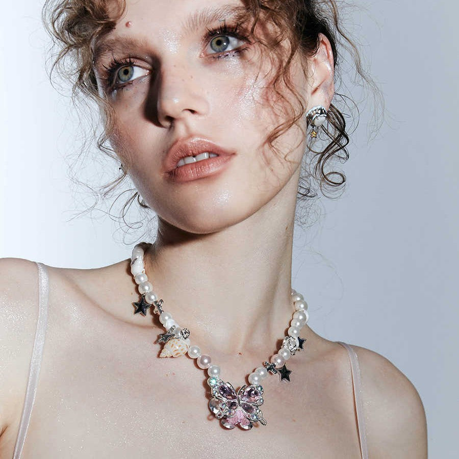 Teenage Butterfly Star Charm Niche Design Necklace necklaces LUNARITY GARAGE