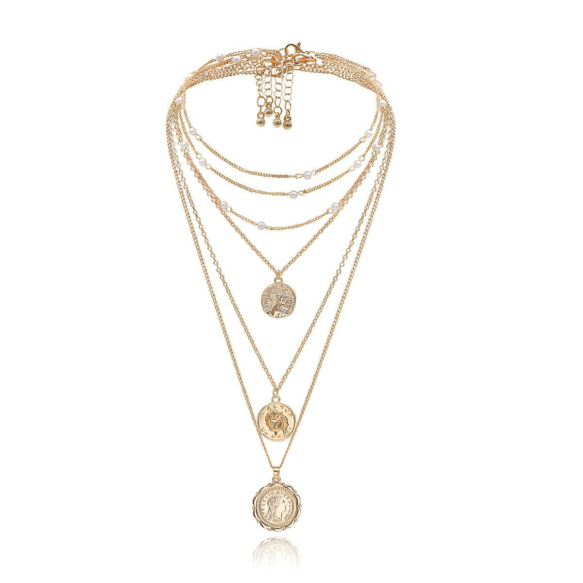 Exaggerated Portrait Relief Pearl Necklace necklaces LUNARITY GARAGE