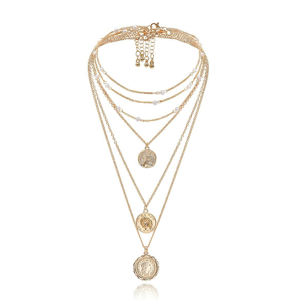 Exaggerated Portrait Relief Pearl Necklace necklaces LUNARITY GARAGE   