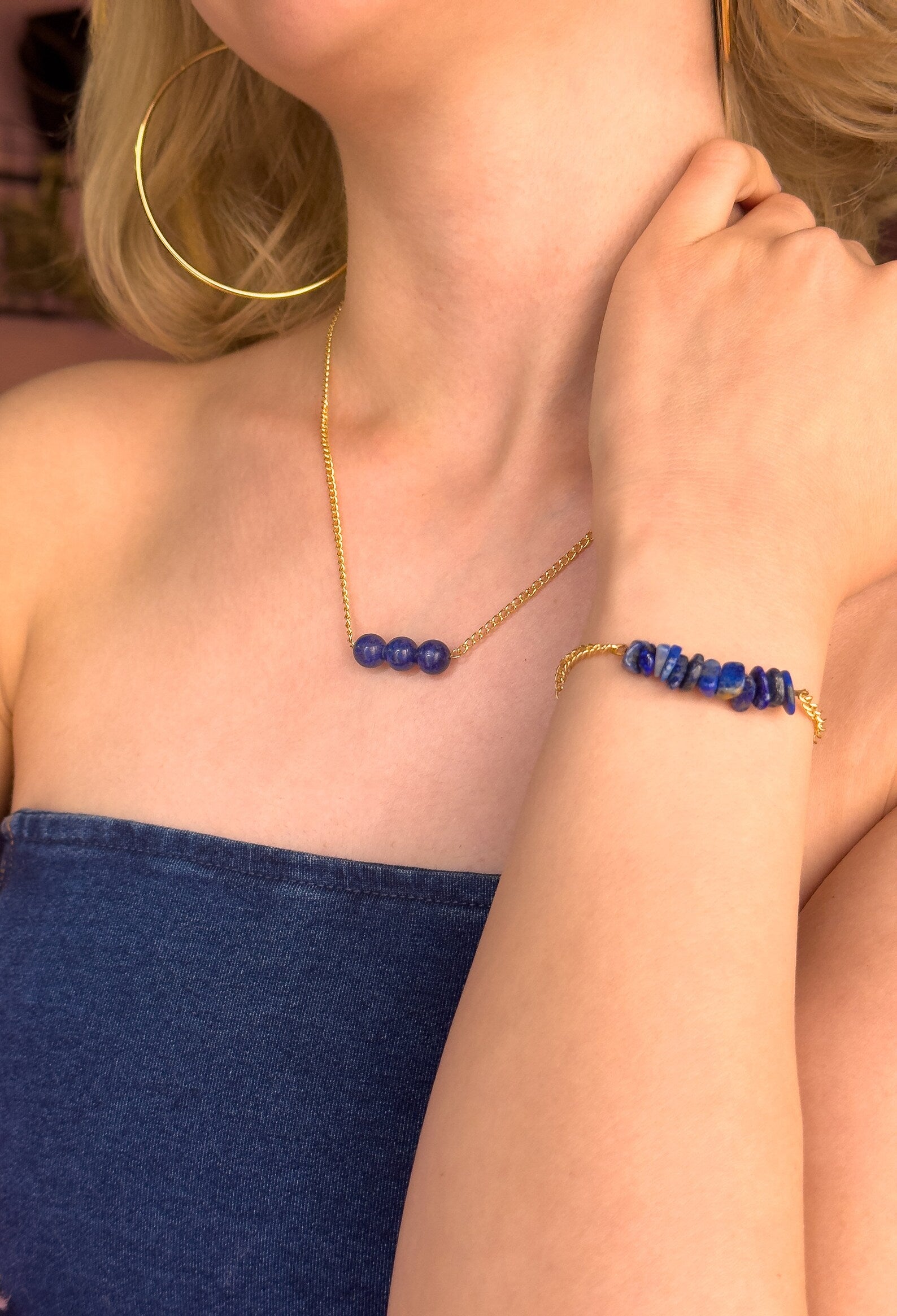 Lapis Lazuli Bar Necklace necklaces LUNARITY GARAGE   