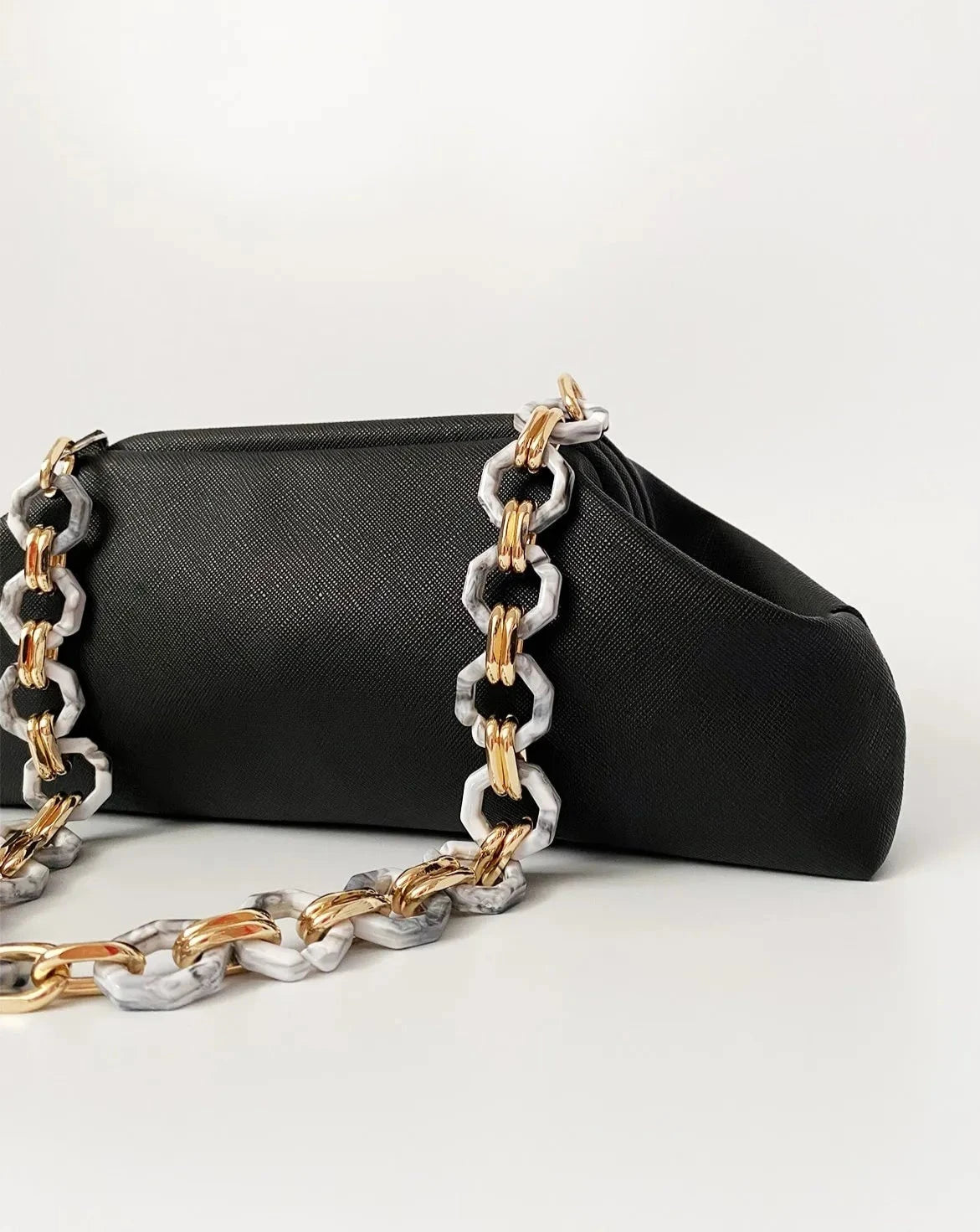 Chic Baguette Shoulder Bag with Chain Strap baguette bags LUNARITY GARAGE   