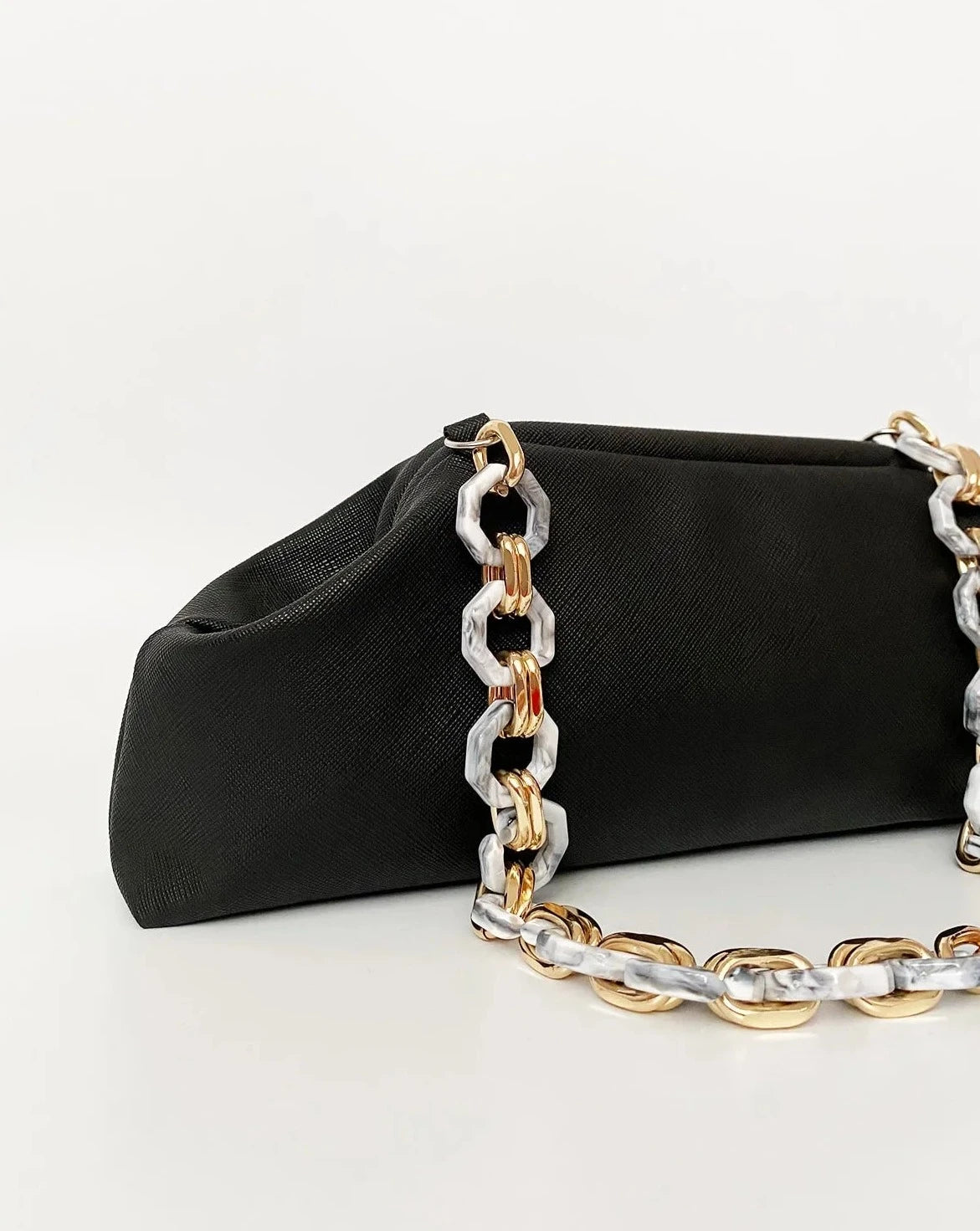 Chic Baguette Shoulder Bag with Chain Strap baguette bags LUNARITY GARAGE   