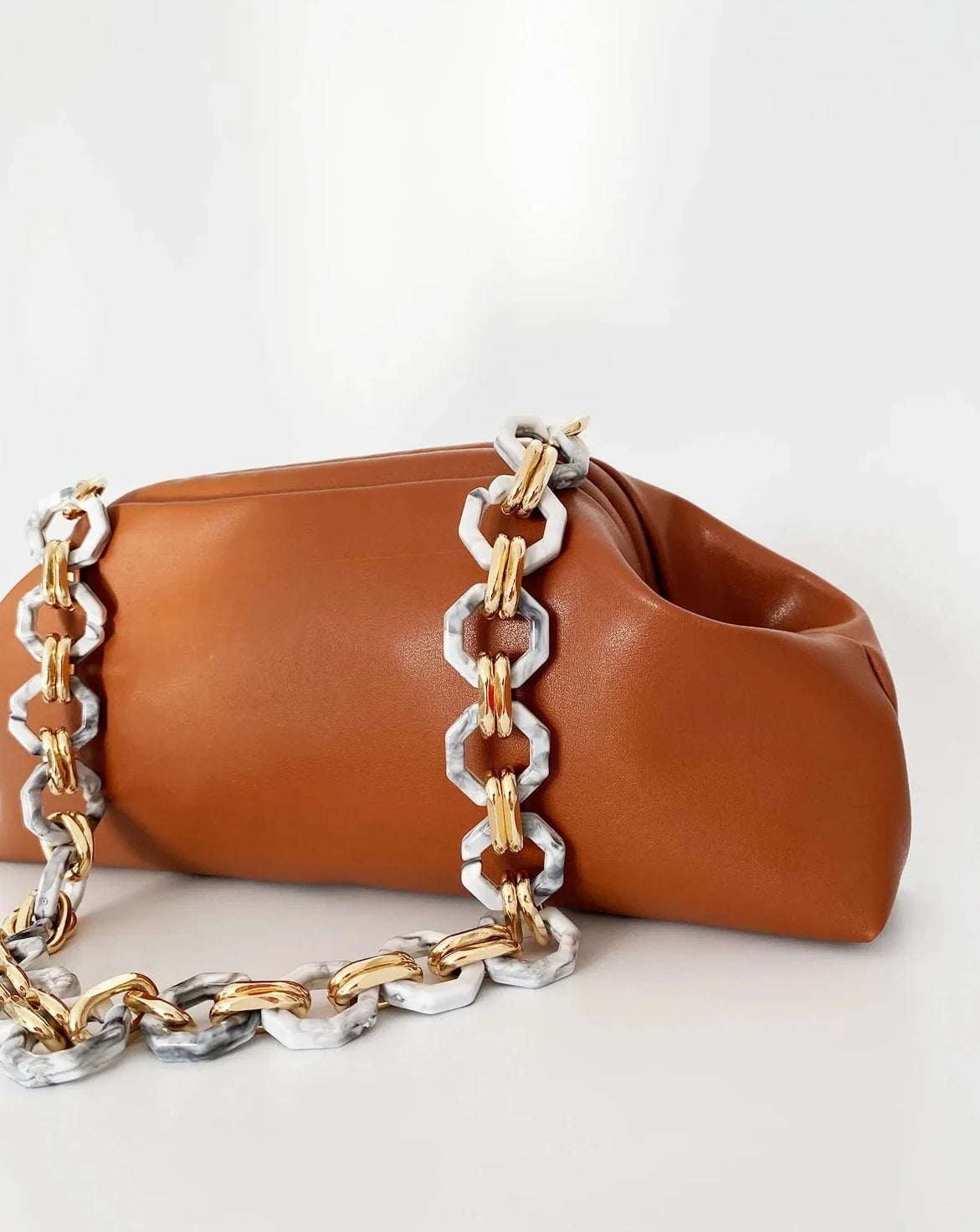 Chic Baguette Shoulder Bag with Chain Strap baguette bags LUNARITY GARAGE   