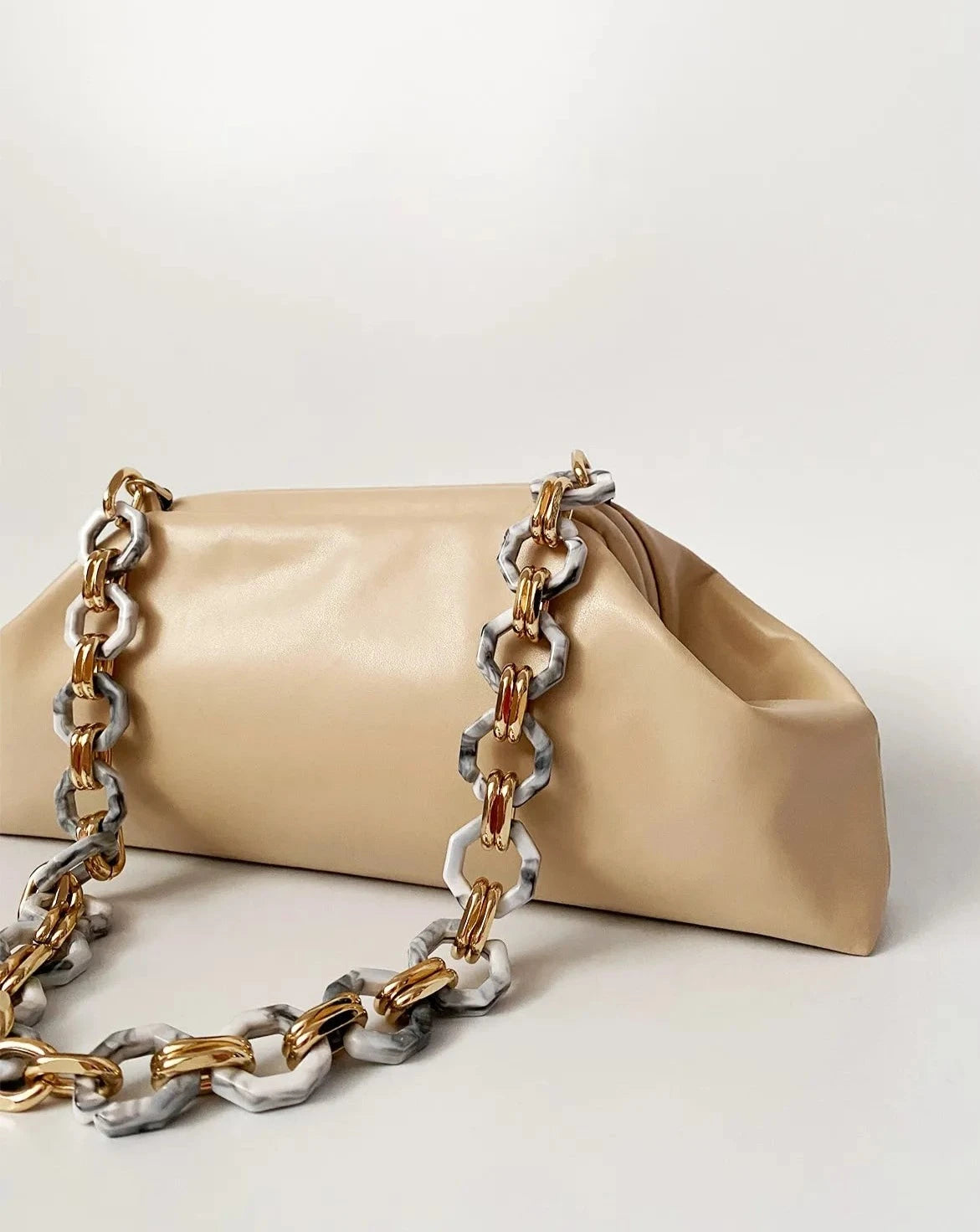 Chic Baguette Shoulder Bag with Chain Strap baguette bags LUNARITY GARAGE   